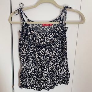 Black and white floral tank